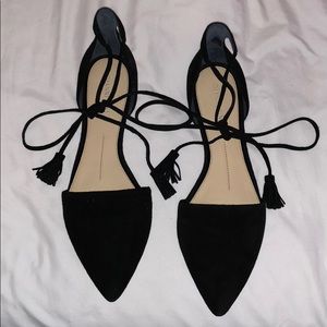 Lace Up Pointed Toe Flats